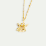 Golden Lyre Pendant Necklace