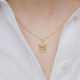 Golden Lyre Pendant Necklace