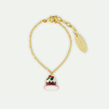 N2 Pendant Bracelet with Christmas Pudding and Faceted Red Crystal Bead
