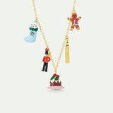 N2 Christmas Stocking, King's Guard, Christmas Pudding, Big Ben and Gingerbread Man Charm Necklace