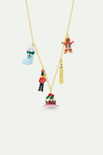 N2 Christmas Stocking, King's Guard, Christmas Pudding, Big Ben and Gingerbread Man Charm Necklace