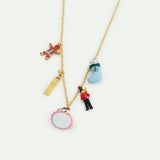 N2 Christmas Stocking, King's Guard, Christmas Pudding, Big Ben and Gingerbread Man Charm Necklace