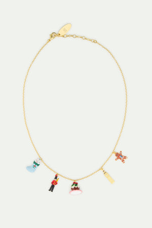 N2 Christmas Stocking, King's Guard, Christmas Pudding, Big Ben and Gingerbread Man Charm Necklace