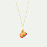 N2 Christmas Dinner and Gold Crown Pendant Necklace