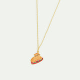 N2 Christmas Dinner and Gold Crown Pendant Necklace