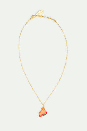 N2 Christmas Dinner and Gold Crown Pendant Necklace