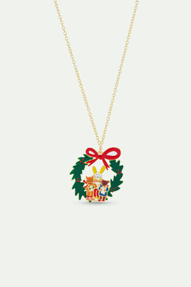 N2 Wreath and Christmas Carols Pendant Necklace