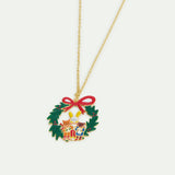 N2 Wreath and Christmas Carols Pendant Necklace