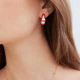 Little Red Riding Hood Clip Earrings, Imitation Pearl