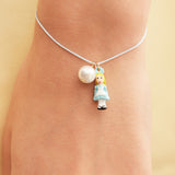 Alice blue satin bracelet