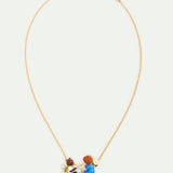 Statement necklace with Goldilocks, Bear, flowers and pearls