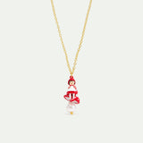 Little Red Riding Hood pendant necklace and imitation pearl
