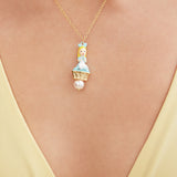 Alice pendant necklace and imitation pearl