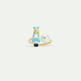 Alice in Wonderland adjustable ring and imitation pearl