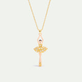 Ballerina Necklace with Gold Beads and Crystals