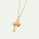 Ballerina Necklace with Gold Beads and Crystals