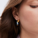 ‘The Fox and The Crow’ Asymmetrical Post Earrings, Faceted Crystal