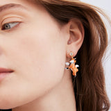 ‘The Fox and The Crow’ Asymmetrical Post Earrings, Faceted Crystal