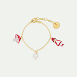Charm Bracelet with Small Yellow and Blue Ducks