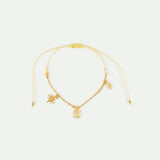 Fine Bracelet with Gold Star and Yellow Stone