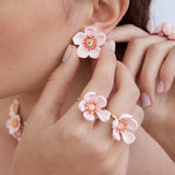 Pink Cherry Blossom Post Earrings