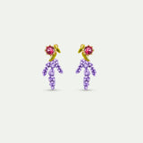 Lavender and Pink Stone Clip Earrings