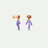 Lavender and Pink Stone Post Earrings