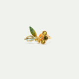 Orange Adjustable Ring with Blue and Green Stones