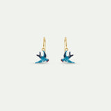 Blue Swallow Hook Earrings