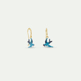 Blue Swallow Hook Earrings