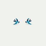 Blue Swallow Post Earrings