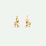 Golden Elephant Hook Earrings