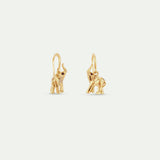 Golden Elephant Hook Earrings