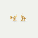 Golden Elephant Post Earrings