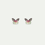 Green and Purple Butterfly Post Earrings