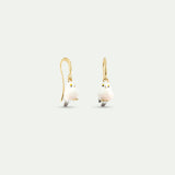 White Long-tailed Tit Hook Earrings