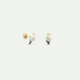White Long-tailed Tit Post Earrings