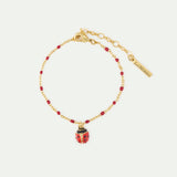 Red and Black Ladybird Fine Bracelet