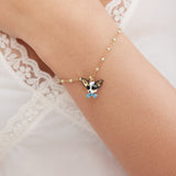 Chihuahua and Blue Bow Tie Fine Bracelet