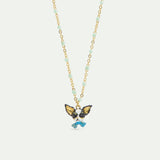 Chihuahua and Blue Bow Tie Pendant Necklace