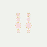 Diamantine Post Earrings with 4 Light Pink Stones