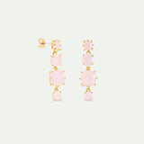 Diamantine Post Earrings with 4 Light Pink Stones