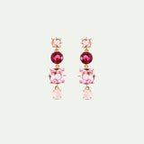 Diamantine Post Earrings with 4 Rosa Centifolia Stones