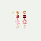 Diamantine Post Earrings with 4 Rosa Centifolia Stones