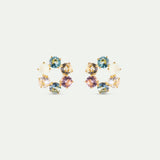 Diamantine Sleeper Earrings with 6 Acqua Azzura Stones
