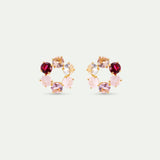 Diamantine Sleeper Earrings with 6 Rosa Centifolia Stones