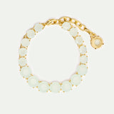 Single Row Diamantine Bracelet with Sea Green Stones