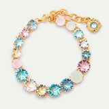 Single Row Diamantine Bracelet with Acqua Azzura Stones