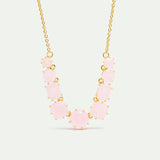 Fine Diamantine Necklace with 9 Light Pink Stones