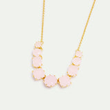 Fine Diamantine Necklace with 9 Light Pink Stones